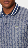 Polo Lacoste monogram blue