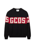 Maglione GCDS NERO CON BANDA LOGATA