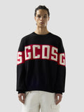 Maglione GCDS NERO CON BANDA LOGATA