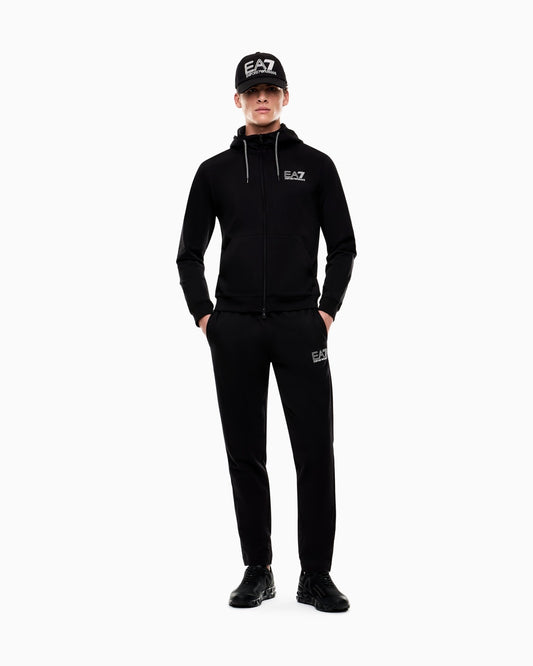 Tuta ARMANI stampa retro logo con cappuccio black