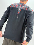 Felpa BURLON girocollo con multi logo rosso versione in panna e nera