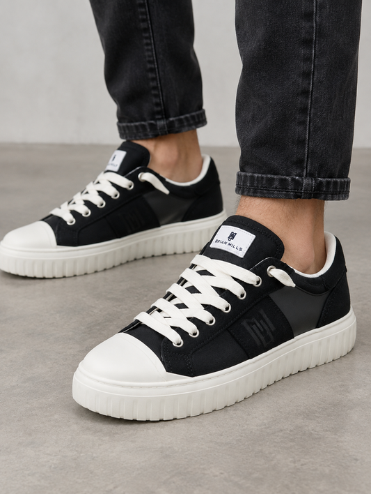 Scarpe BRIAN MILLS in pelle con inserti in camoscio