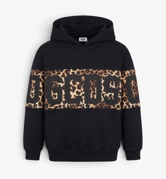 Felpa GCDS DONNA LIMITED fantasia animalier con cappuccio