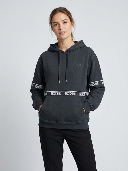 Felpa MOSCHINO con bande logate con cappuccio