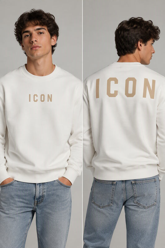 Felpa ICON GIROCOLLO con logo grande retro vari colori
