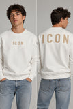 Felpa ICON GIROCOLLO con logo grande retro vari colori
