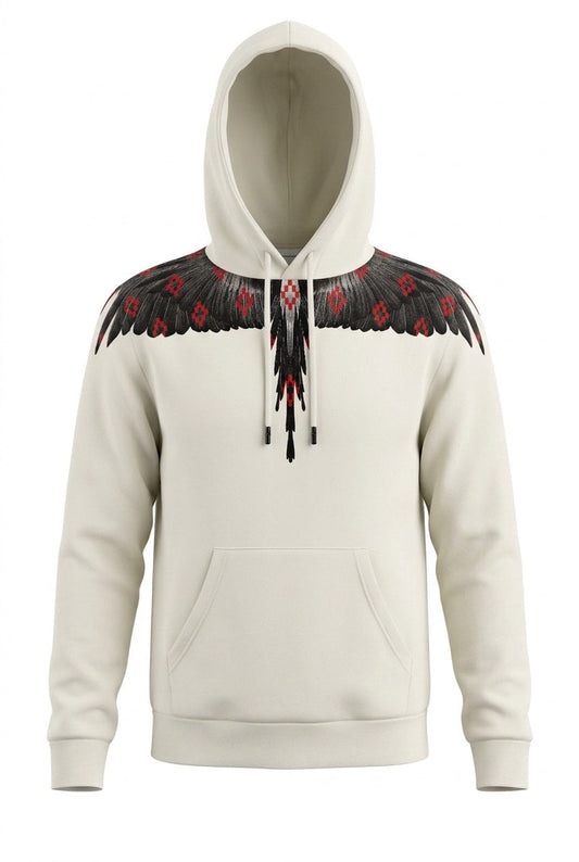Felpa BURLON con cappuccio ali con multi logo rosso
