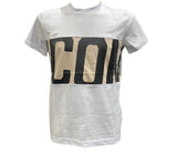 T-shirt ICON BIANCA CON BANDA BEIGE E NERA