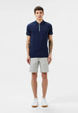 Polo LACOSTE blu con zip bicolore