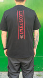T-shirt LYLE SCOTT black logo banda retro rossa