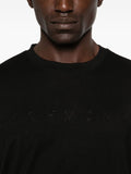 T-shirt RICHMOND total black logo tinta su tinta a rilievo