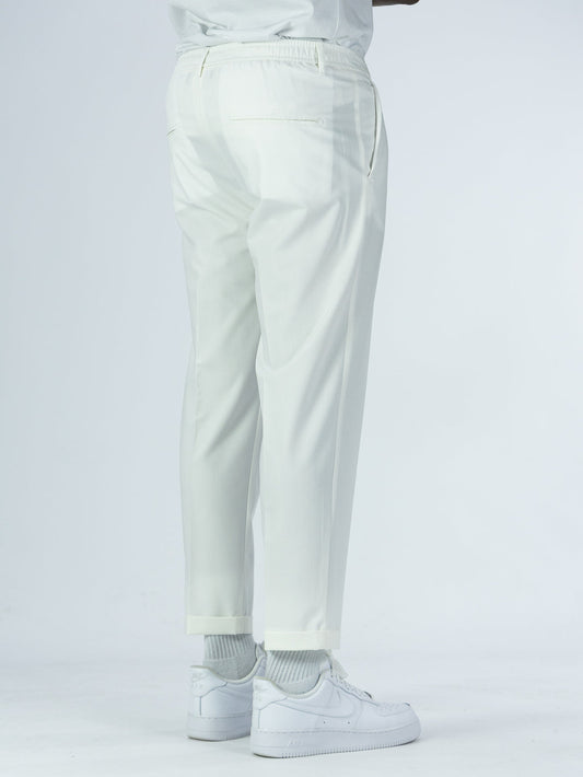 Pantalone cotone SOLDIER modello capri bianco