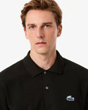 Polo LACOSTE nera logo tricolor