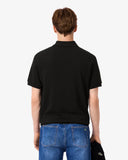 Polo LACOSTE nera logo tricolor