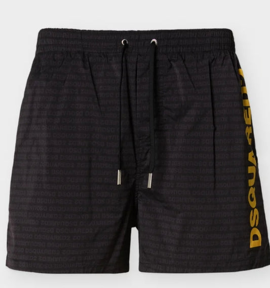 Costume DSQUARED2 monogram logo banda giallo laterale