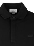 Polo LACOSTE nera con logo in tinta