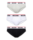 Tripack MOSCHINO slip nero bianco e grigio