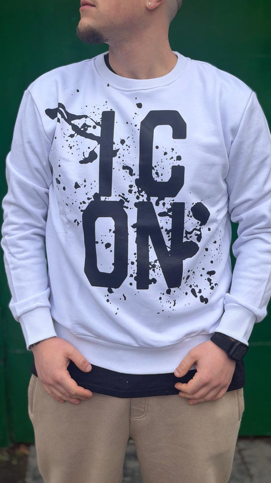 Felpa ICON White stampa black