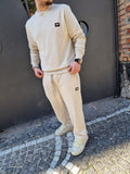 Tuta MAISON 9 PARIS BEIGE SCURO PATCH METALLO