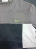 T-shirt LACOSTE grigia nera e bianca