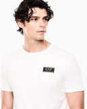 T-shirt ARMANI panna logo nero e oro