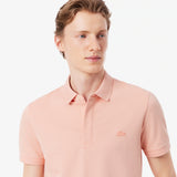 Polo LACOSTE rosa logo in tinta