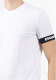 T-shirt DSQUARED2 total white fascia logata bianca e nera