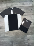 T-shirt LACOSTE grigia nera e bianca