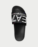 Ciabatte ARMANI nere monogram colorato