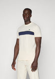 T-shirt LACOSTE panna con banda blu