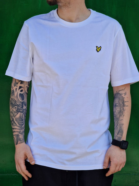 T-shirt LYLE SCOTT bianca banda retro rossa