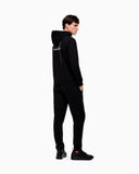 Tuta ARMANI stampa retro logo con cappuccio black