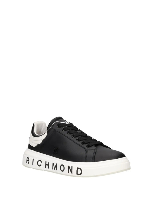 Scarpe JOHN RICHMOND in pelle nera con ali retro bianche