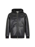 Giubbotto RICHMOND X ecopelle nero con cappuccio
