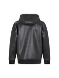 Giubbotto RICHMOND X ecopelle nero con cappuccio