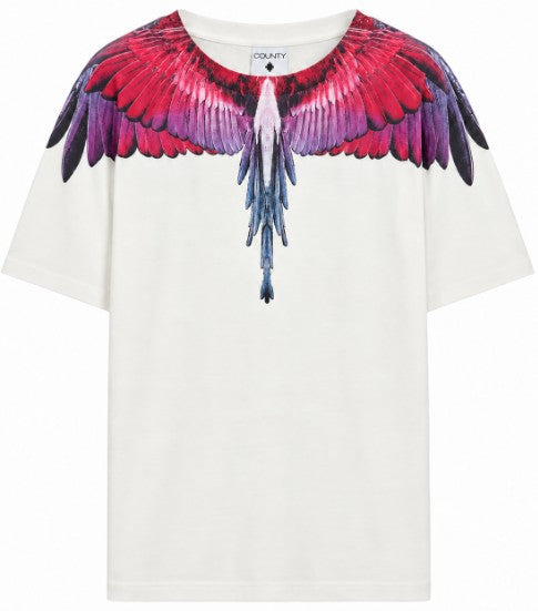 T-shirt BURLON con ali rosse e fucsia