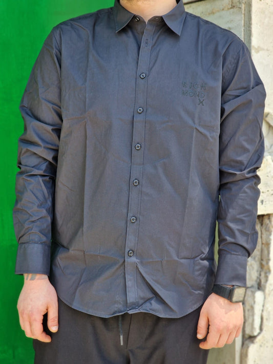 Camicia RICHMOND X nera logo lato cuore