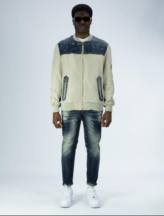 Giubbotto SOLDIER beige jeansato