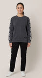 Felpa MOSCHINO girocollo verde con bande logate