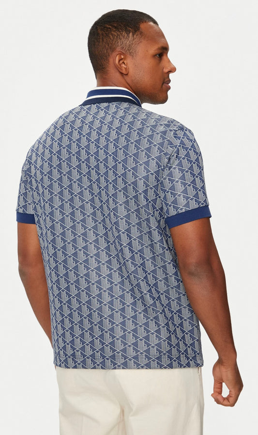 Polo Lacoste monogram blue