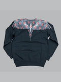 Felpa BURLON girocollo con multi logo rosso versione in panna e nera