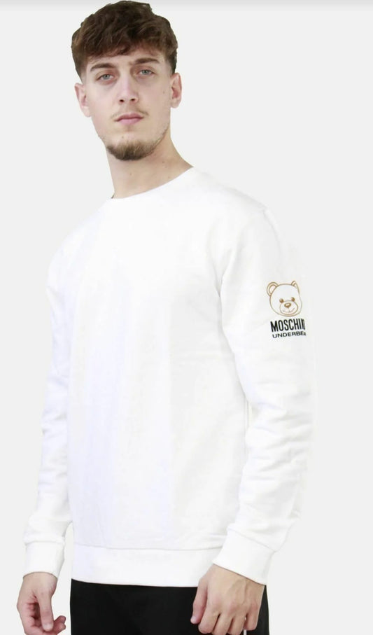 Felpa Moschino white logo orsetto