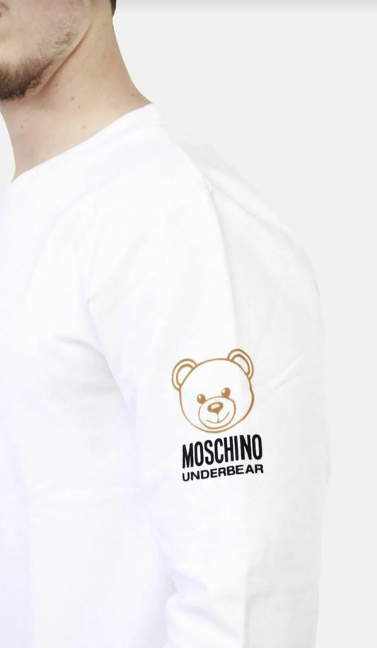 Felpa Moschino white logo orsetto