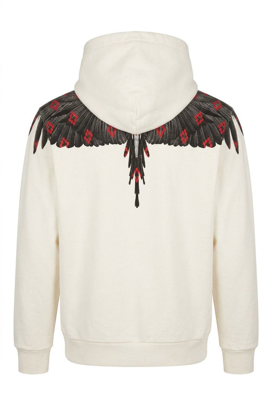 Felpa BURLON con cappuccio ali con multi logo rosso