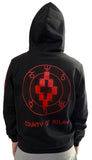 Felpa BURLON nera con segni zodiacali e logo braccia