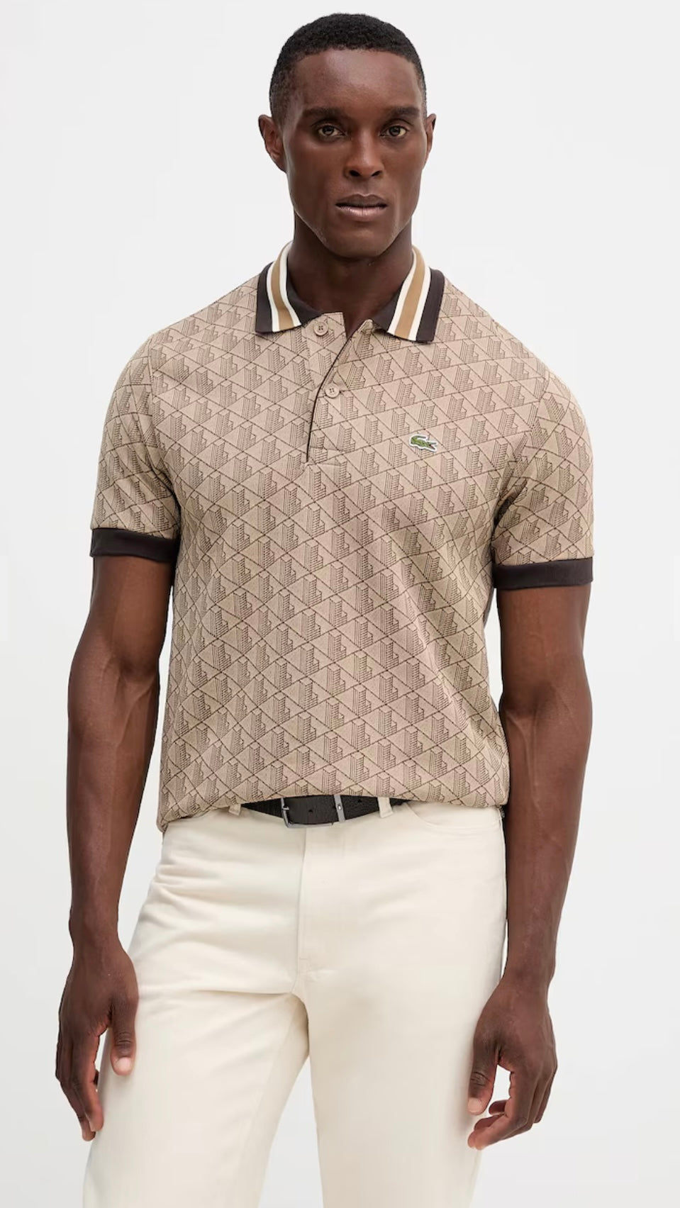Polo Lacoste monogram beige