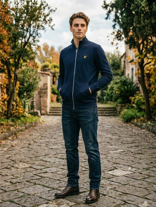 Felpa LYLE & SCOTT FELPATA VARI COLORI con zip