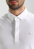 Polo LACOSTE bianca con logo in tinta