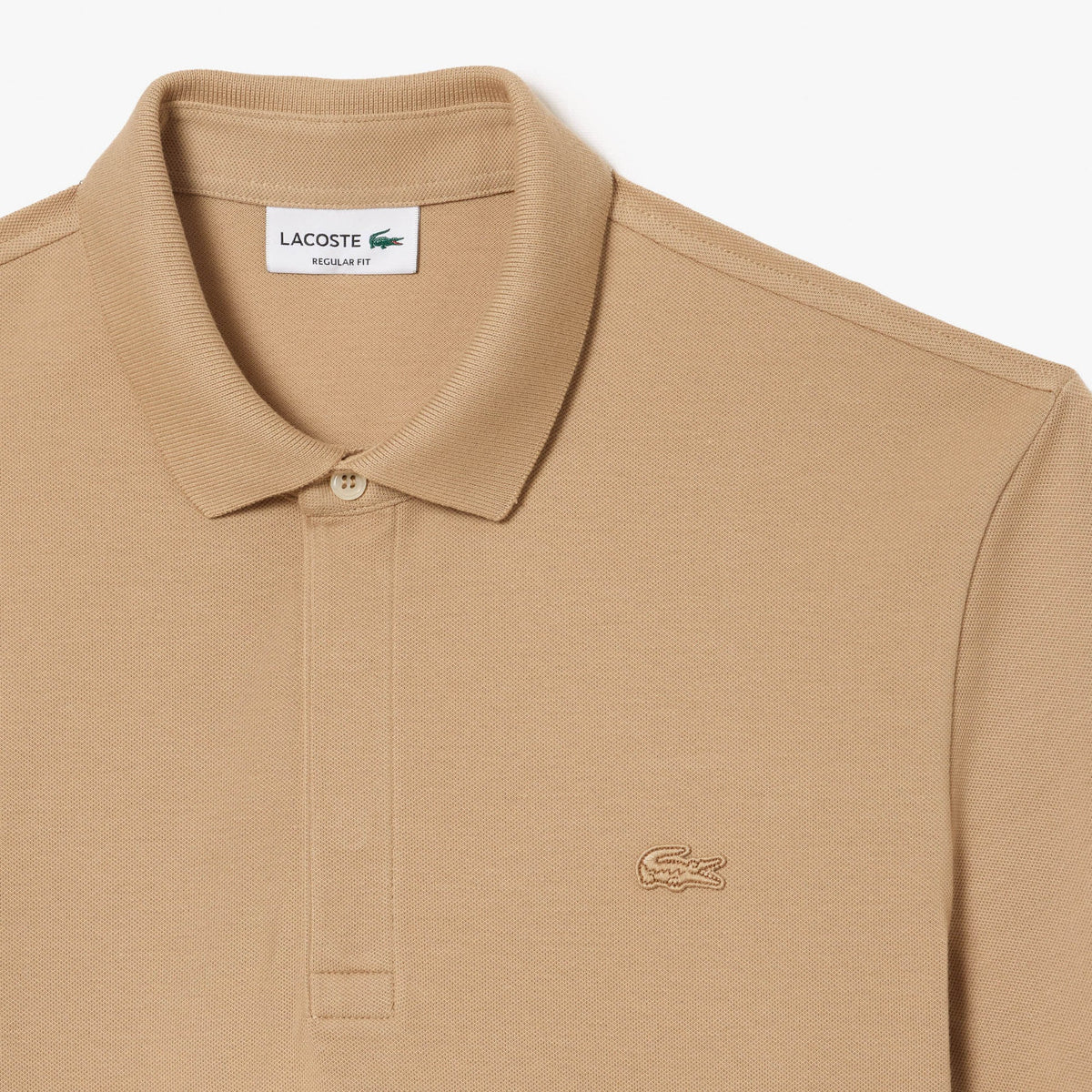 Polo LACOSTE fango con logo in tinta