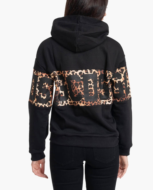 Felpa GCDS DONNA LIMITED fantasia animalier con cappuccio